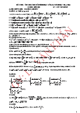 Đề cương ôn thi 8 tuần Hình học lớp 10 - Năm học 2015 - 2016